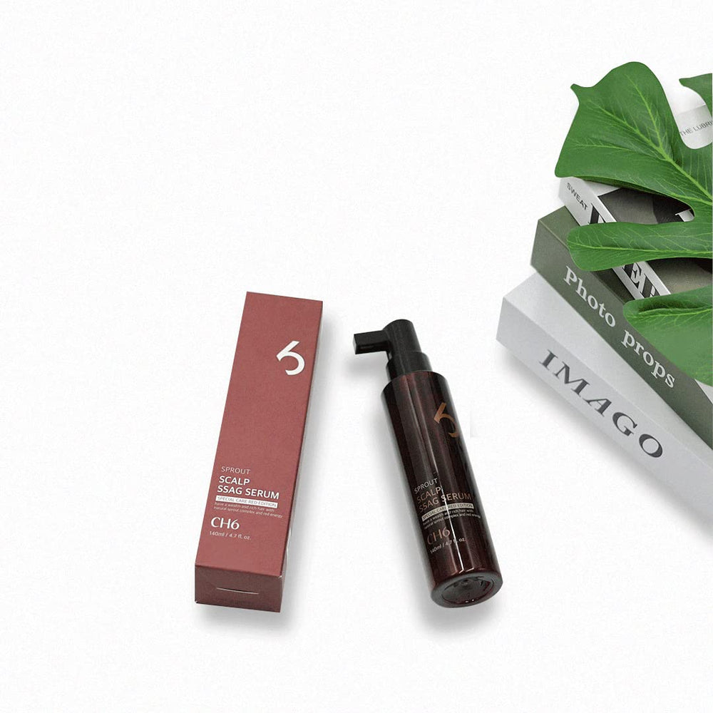 CH6 Scalp Serum Red Edition being applied to the scalp for moisture and vitality