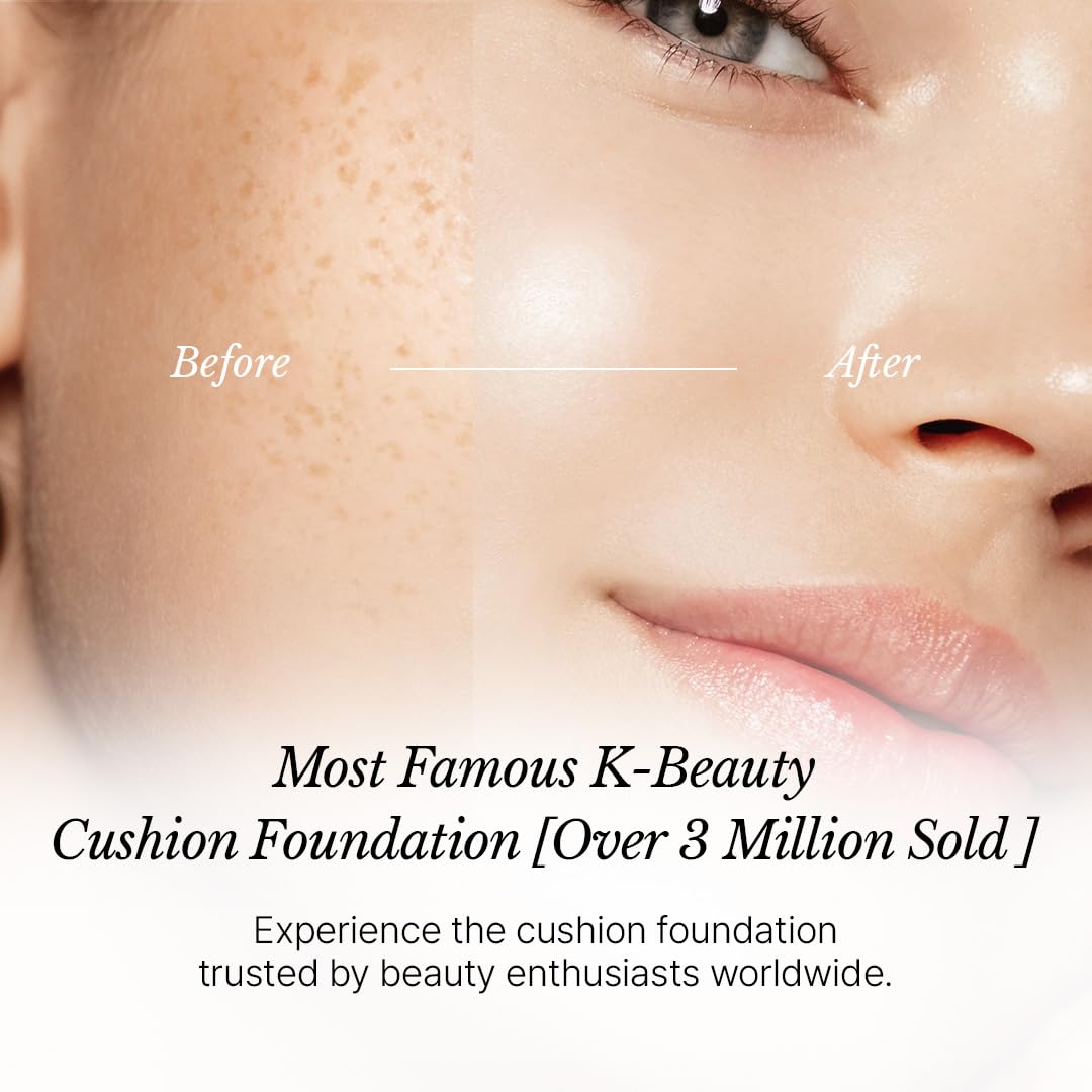 Skin texture close-up showing CHALLANS DE PARIS cushion natural-to-full coverage