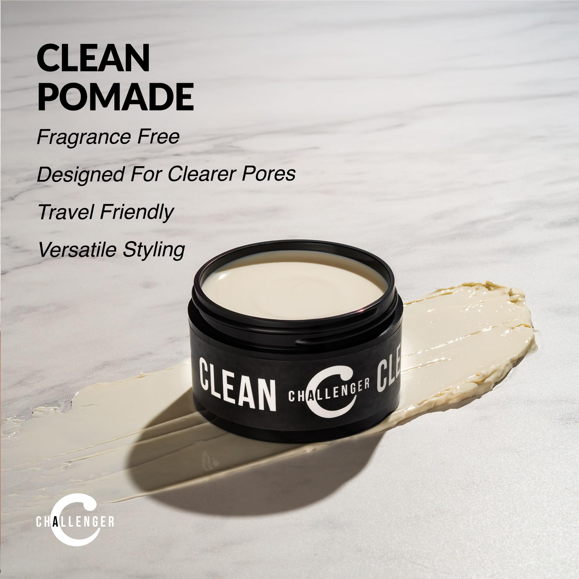Challenger Crema Pomada sin fragancia, fácil de lavar, cabello sin residuos.