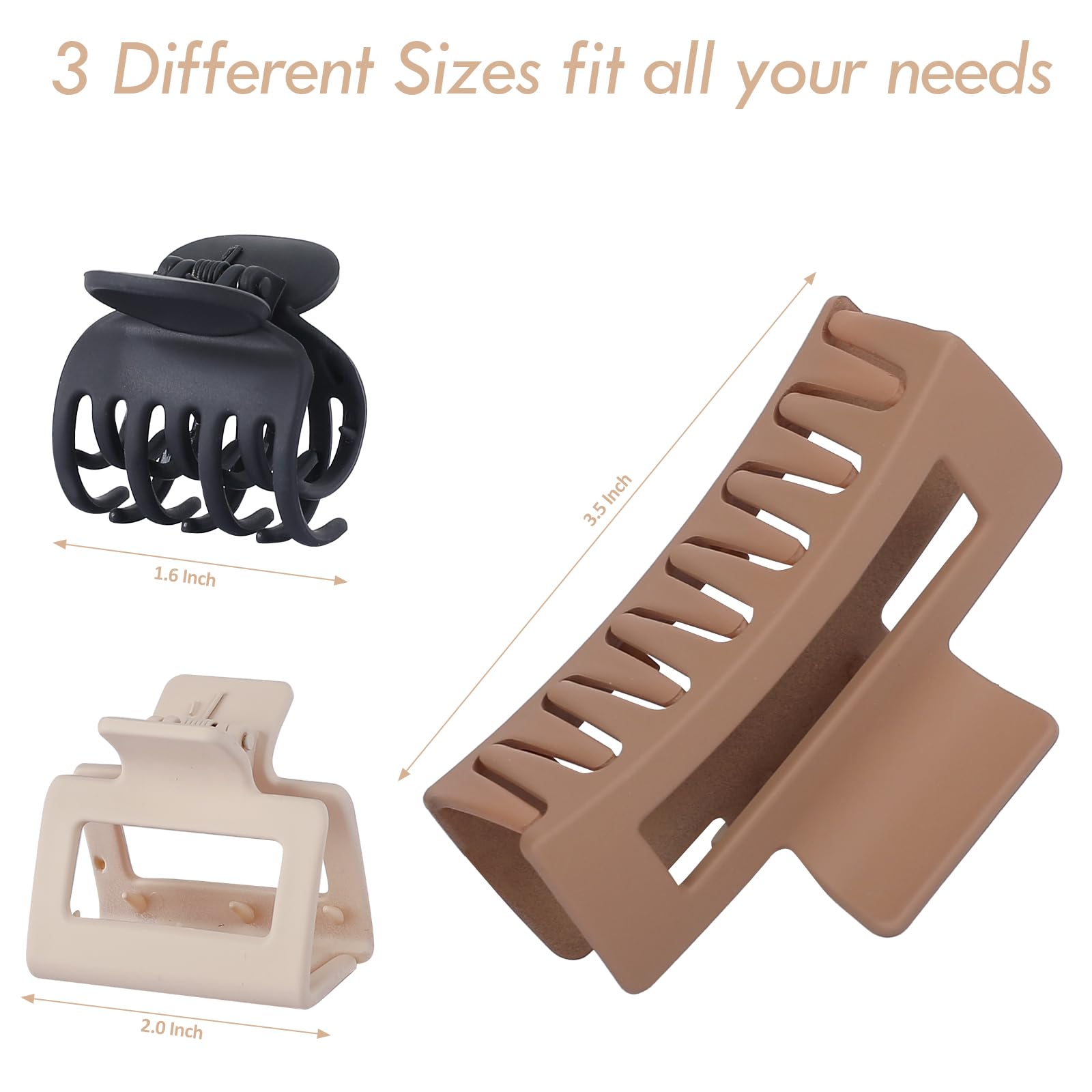 CHANDAT cream rectangle large clip for everyday styling.