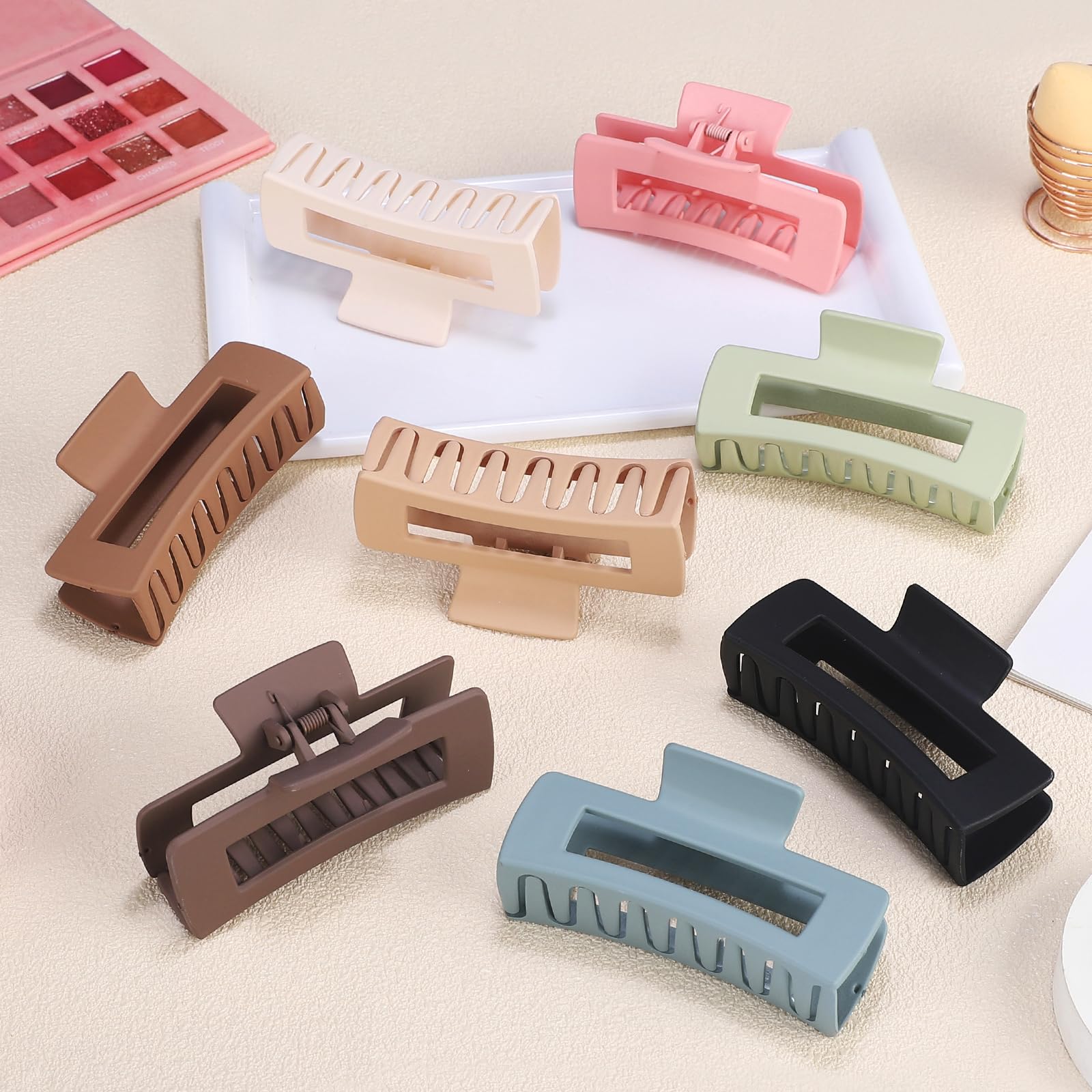 Pinza Chandat rectangular grande acrílico verde para peinados estables durante actividades.