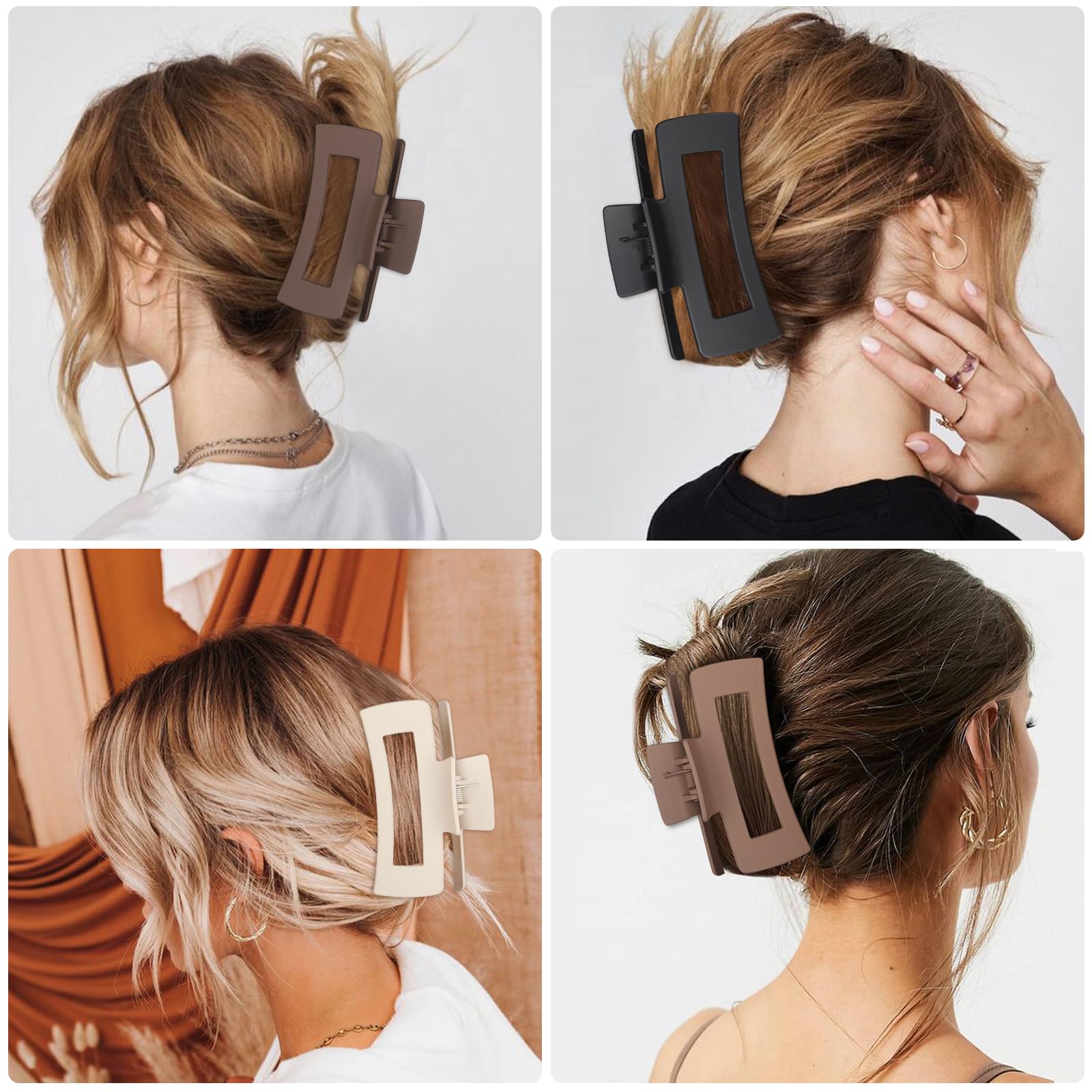Pinzas CHANDAT acrilicas en gris y marron para looks variados