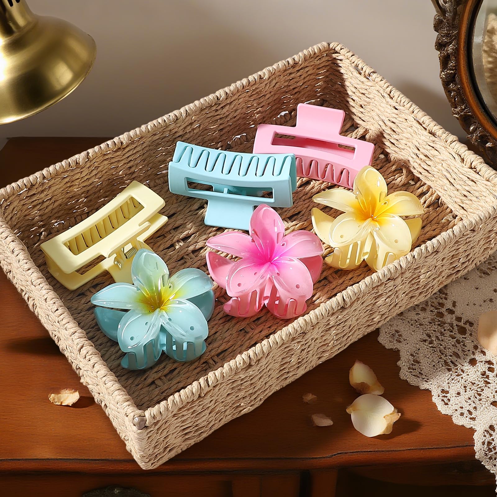 CHANDAT yellow rectangle clip offers strong grip for all hair types