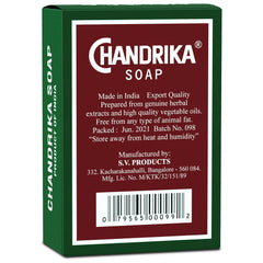 Chandrika Barra jabón 75 g envase natural, apta para uso diario.