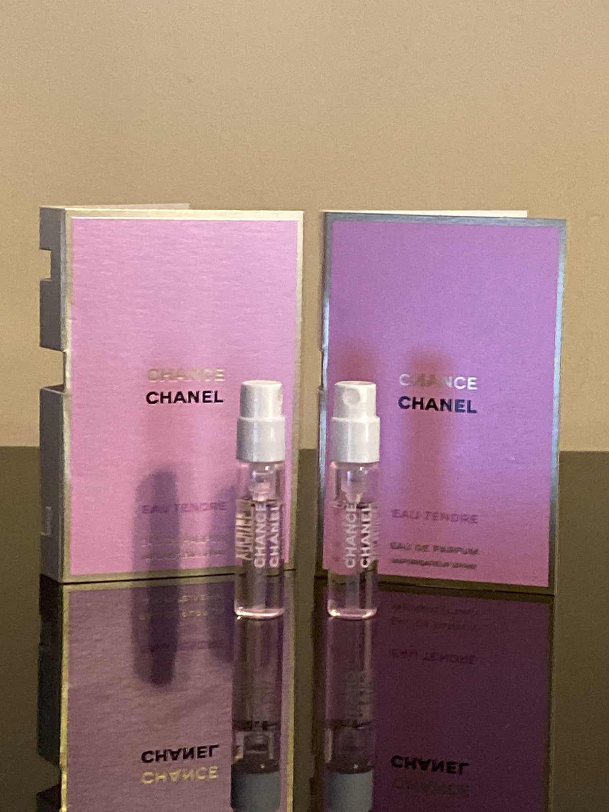 CHANEL Chance Eau Tendre sampler bottle 0.05oz is travel-friendly for quick fragrance refreshes