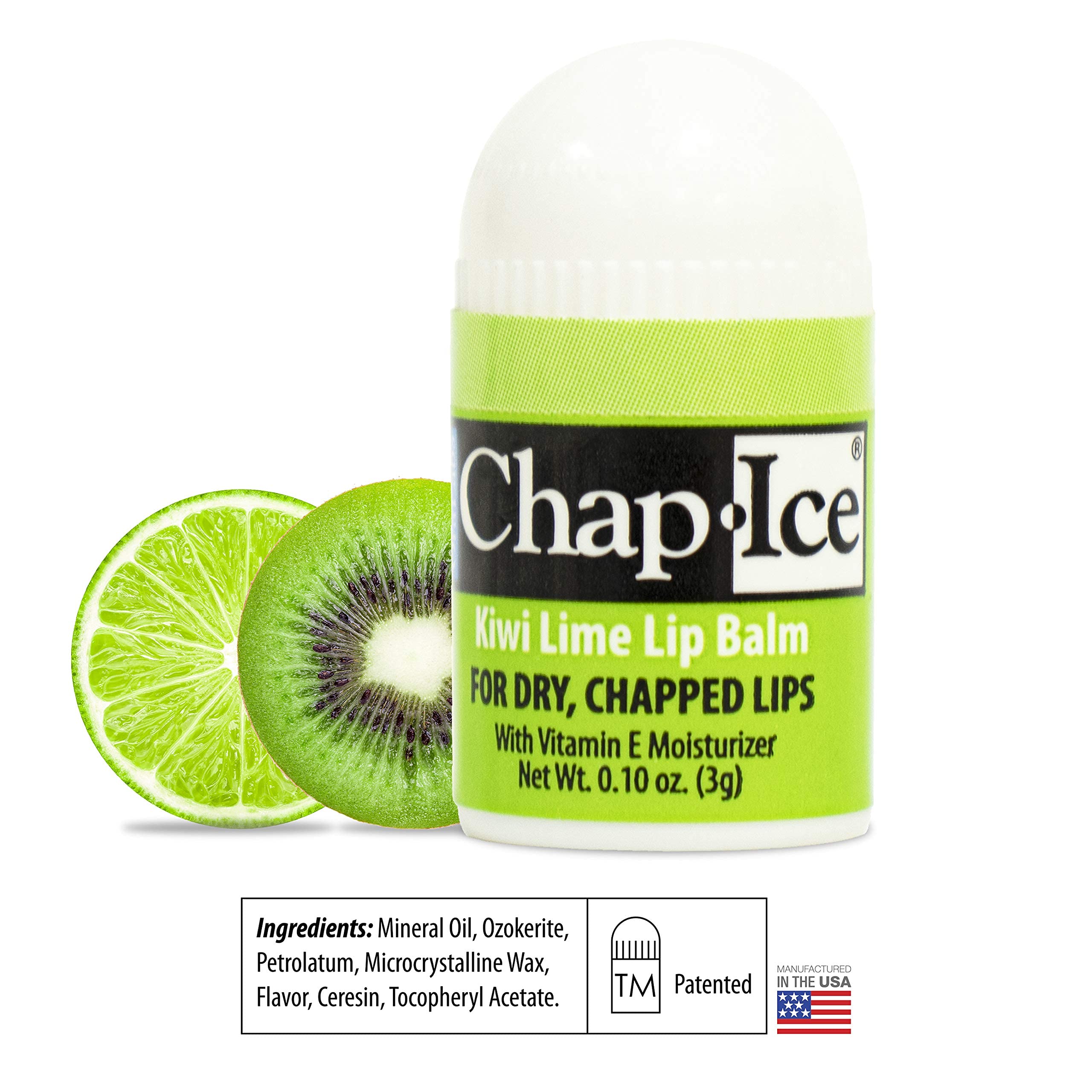CHAP-ICE bálsamo kiwi lima ideal para labios secos y frescos.