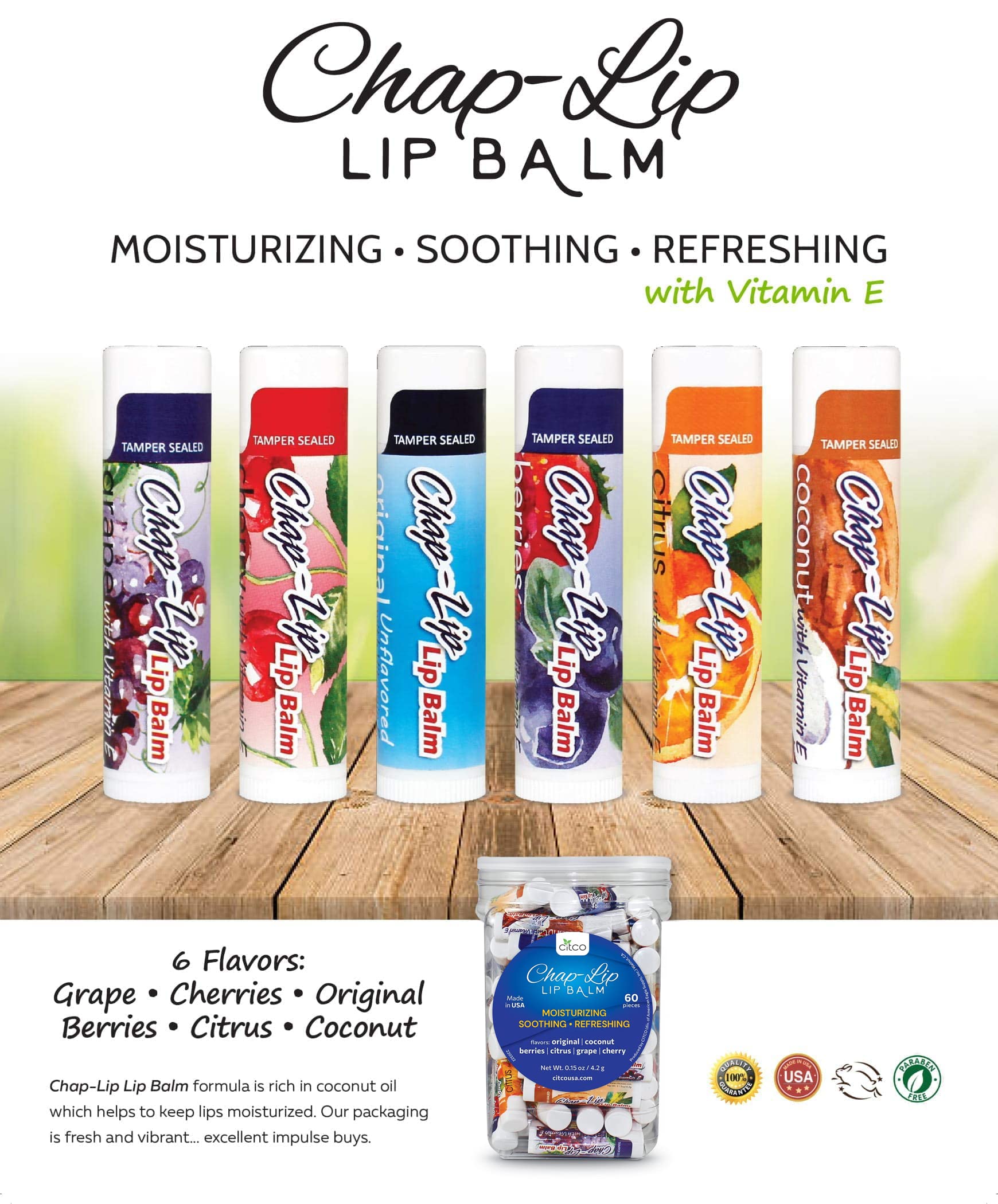Chap-Lip Lip Balm berries flavor jar keeps lips refreshed