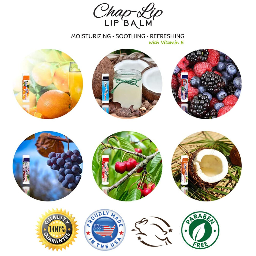 Chap-Lip Lip Balm citrus flavor jar promotes moisturized lips