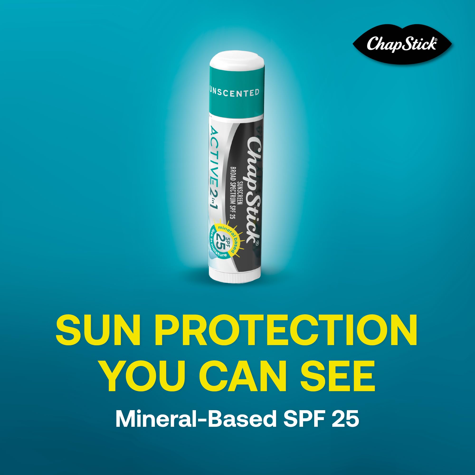 Protección solar mineral con zinc oxide en ChapStick Active para exterior