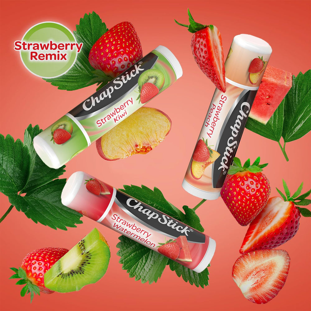 ChapStick balsamo labial fresa sandía, tubo para protección diaria.