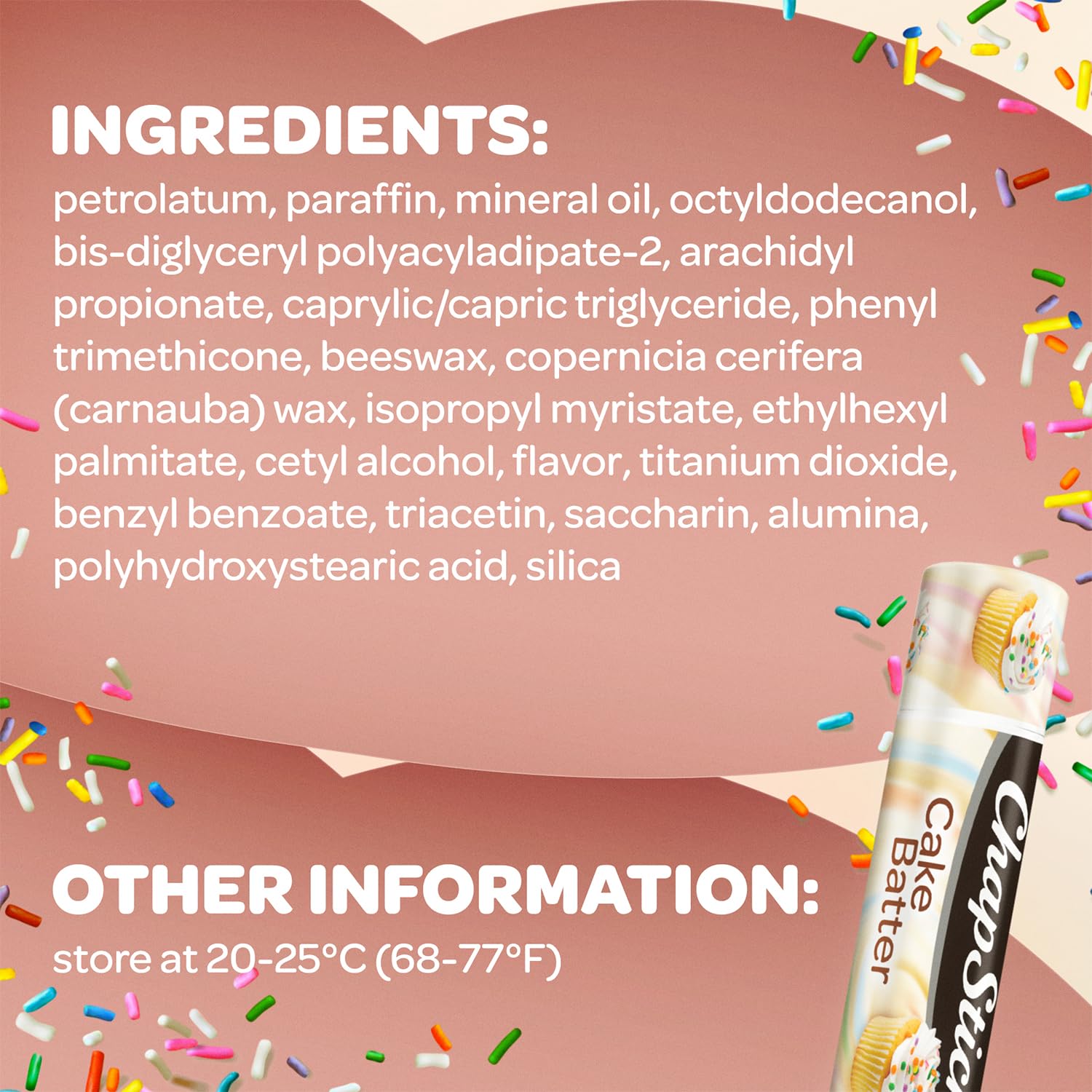 ChapStick Cake Batter 12-pack display for convenient lip care at home or on the go.