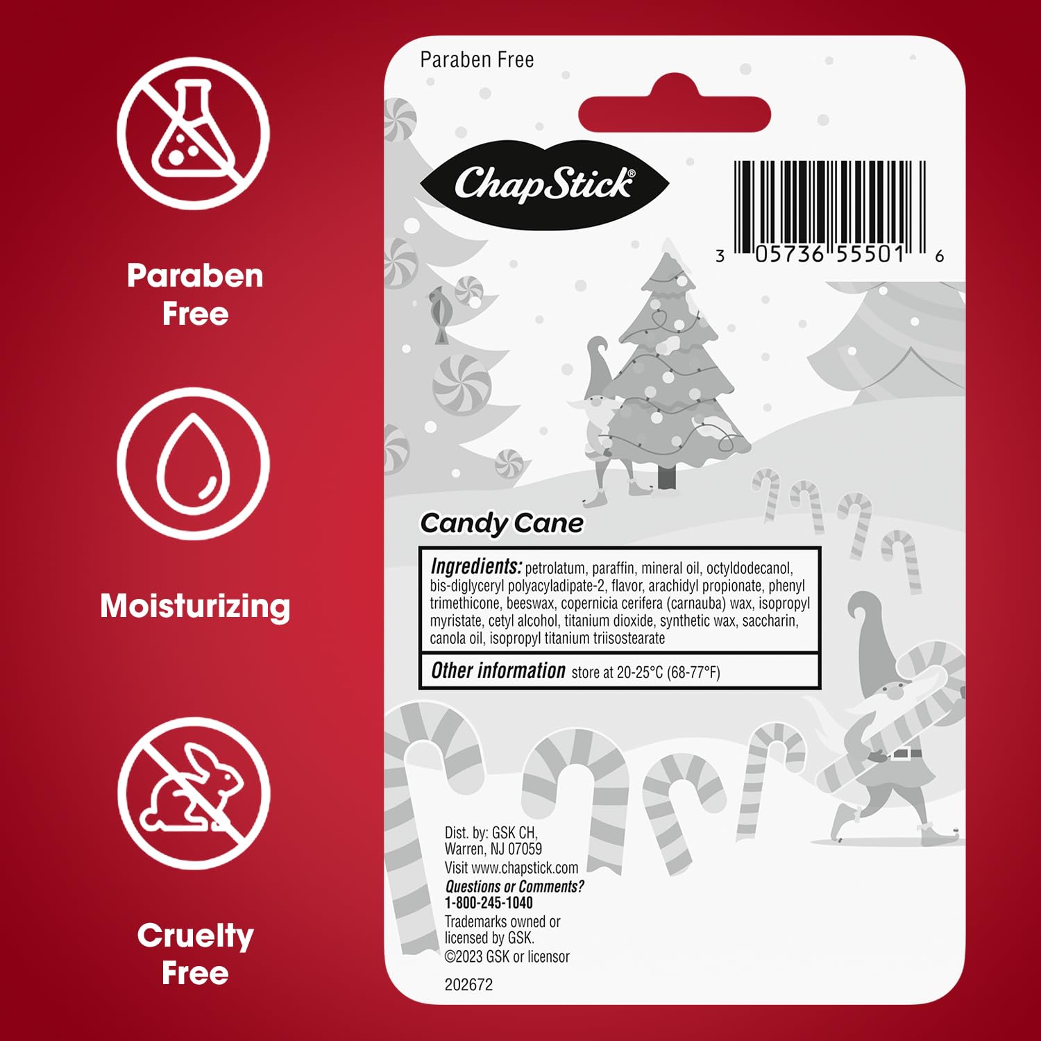 ChapStick Candy Cane ideal para bolso y viajes