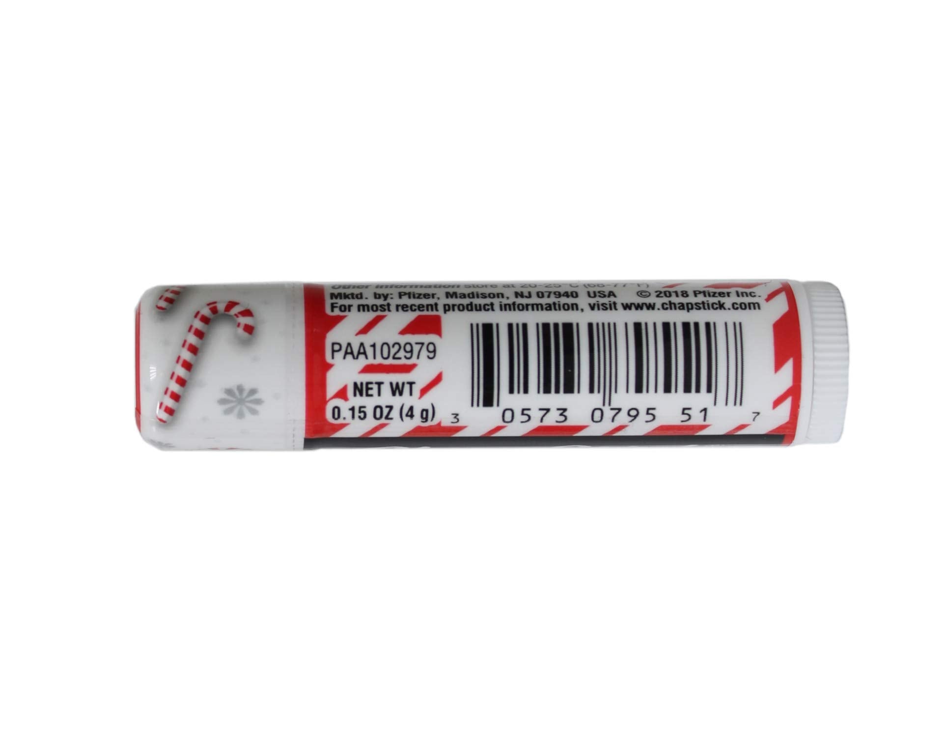 ChapStick Candy Cane, textura suave, uso cómodo en cualquier momento.