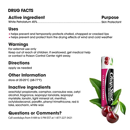 ChapStick Clasico Cereza, ideal para viaje corto y bolso.