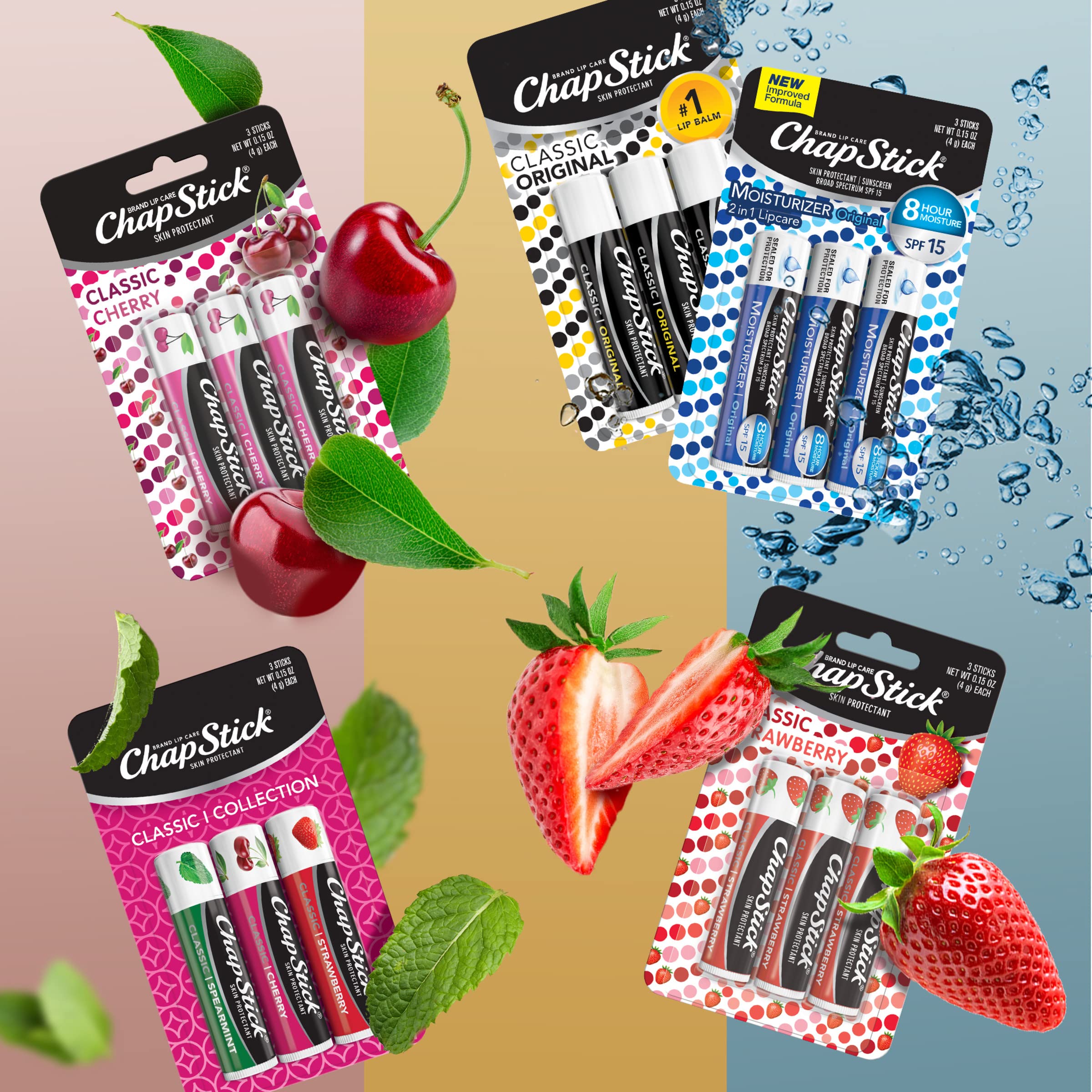 ChapStick Cereza en tubo, sabor clásico para un toque agradable