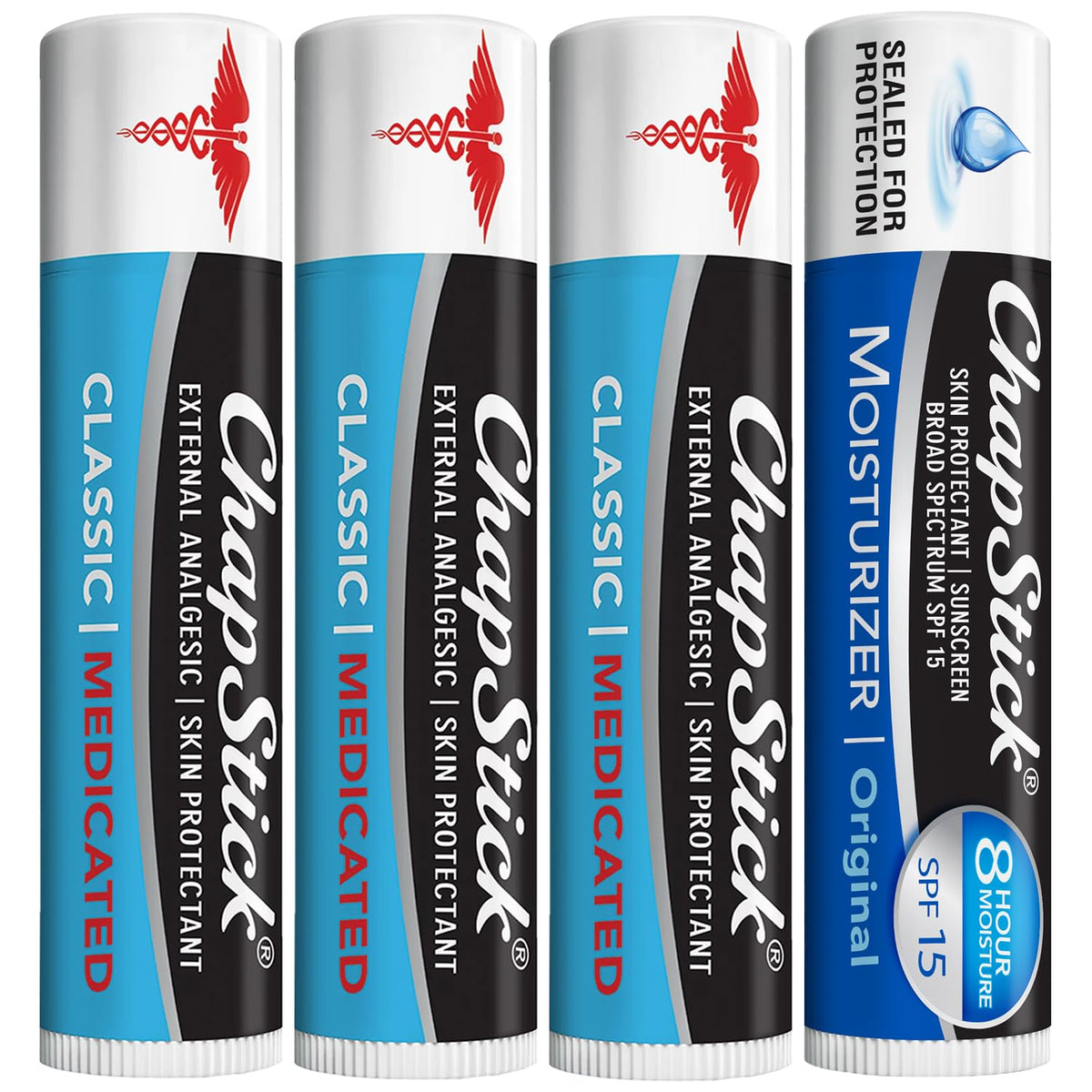 ChapStick Classic Medicated: tres bálsamos para labios secos y resquebrajados