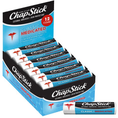 ChapStick Classic spearmint lip balm being applied for cooling relief on lips