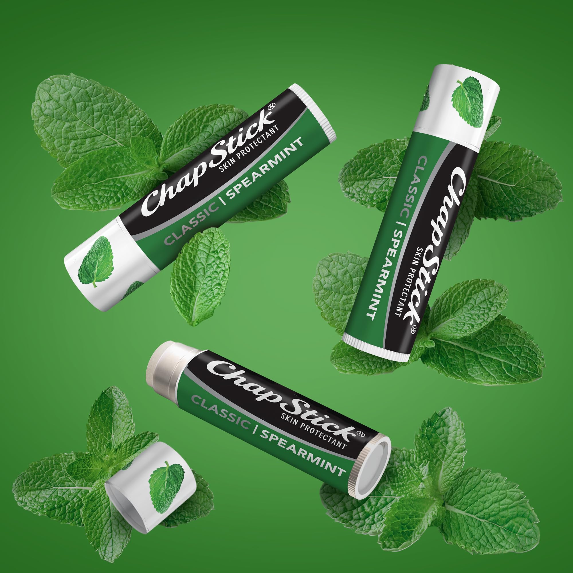 Base para color de labios, ChapStick Classic Spearmint.