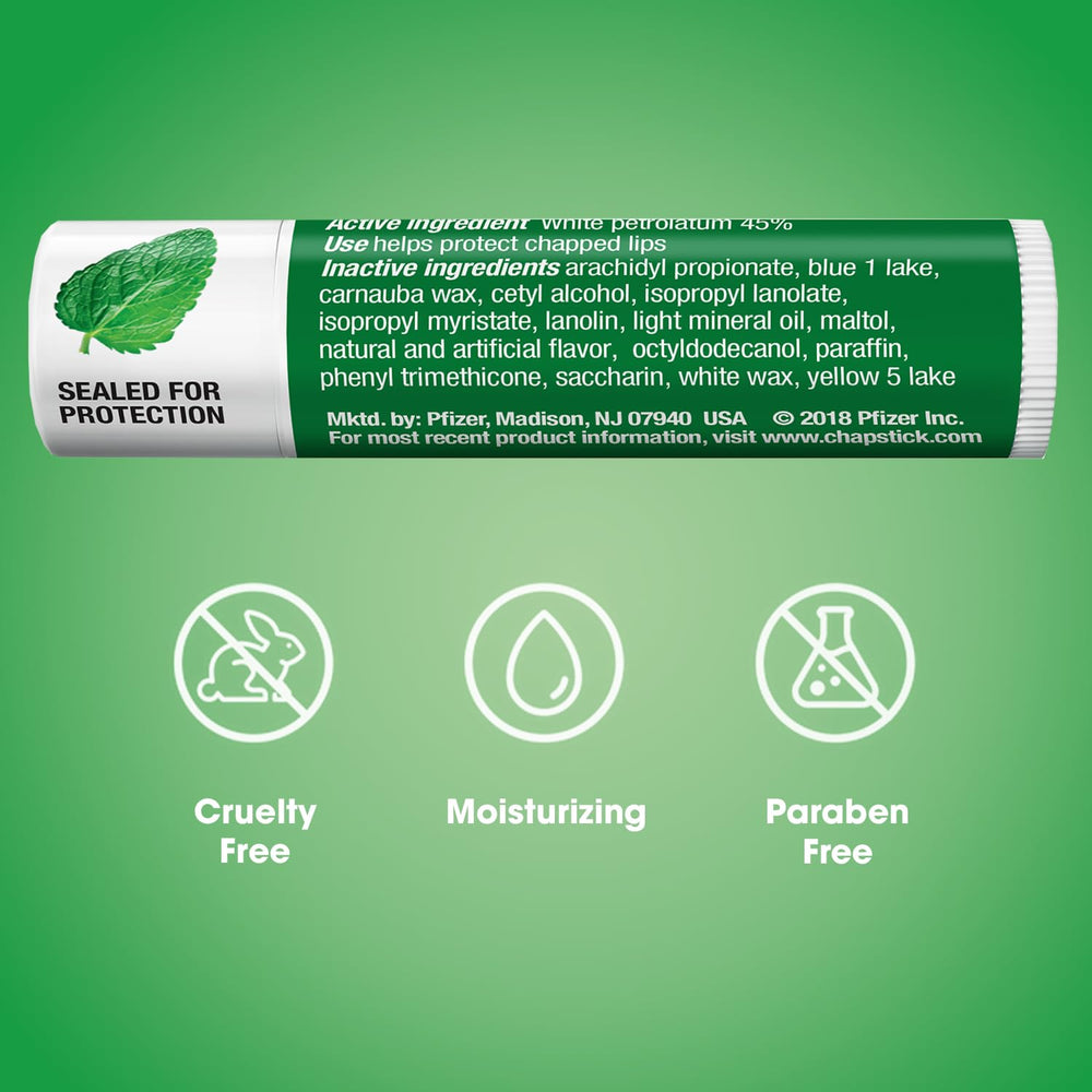 ChapStick Classic Spearmint collection on shelf for restocking.