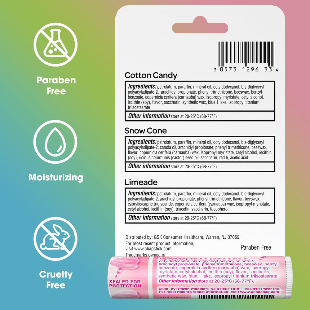 ChapStick cuidado de labios en viaje, formato portátil para retoques.