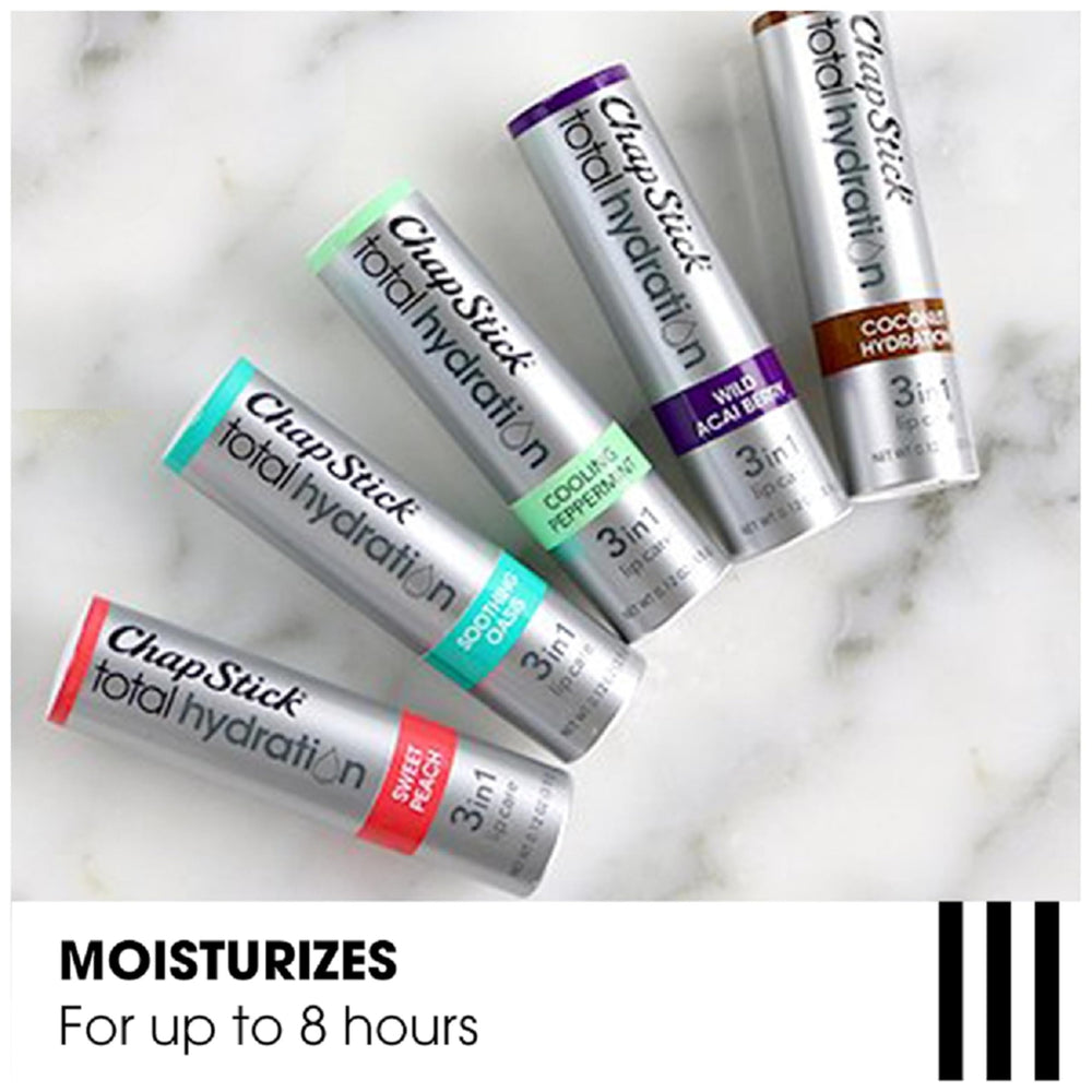 ChapStick Hidratacion Total 8 Horas, labios humectados todo el dia.