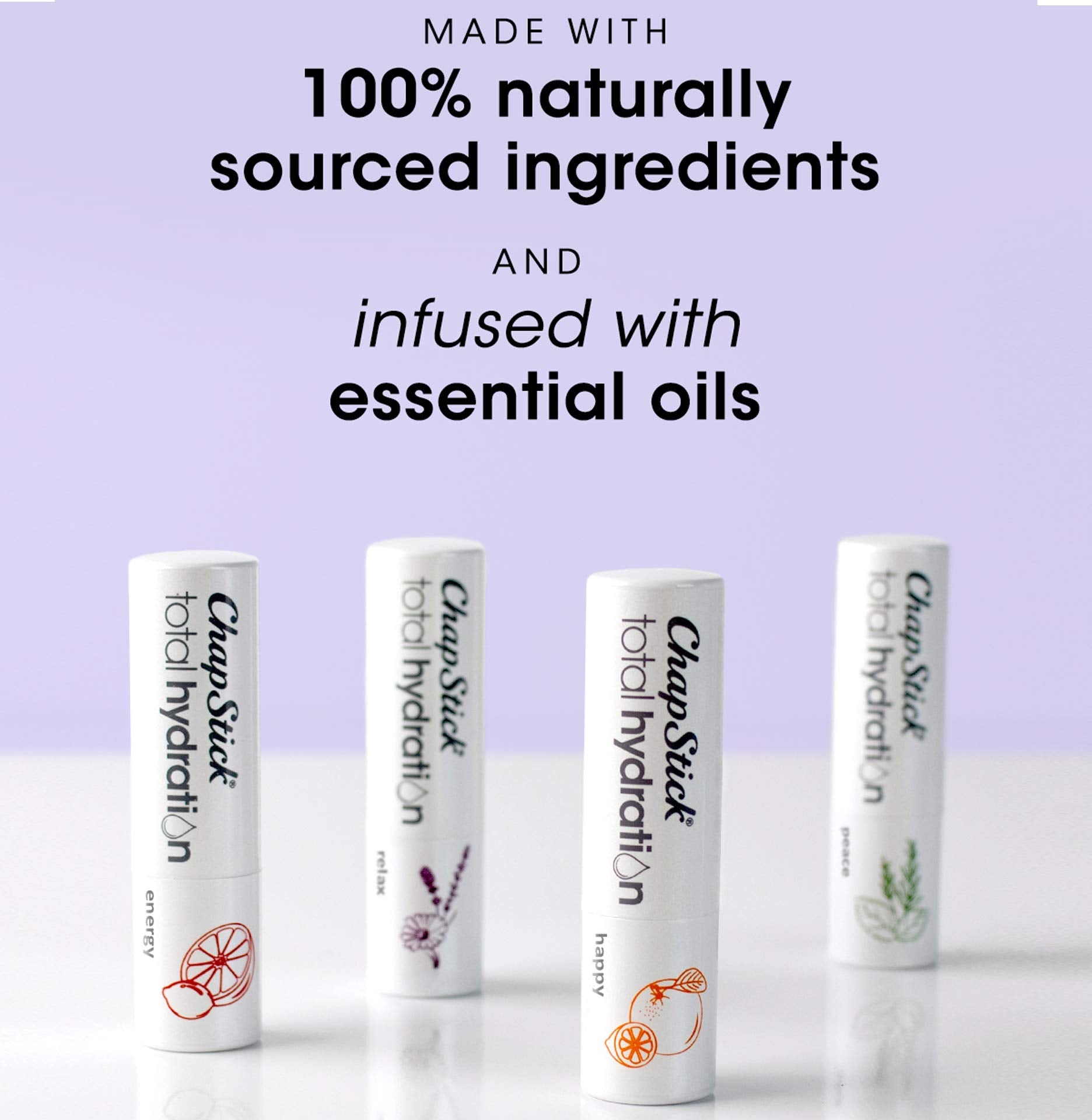 ChapStick Hidratación Total Alegría: bálsamo con naranja y limón para energía sutil.
