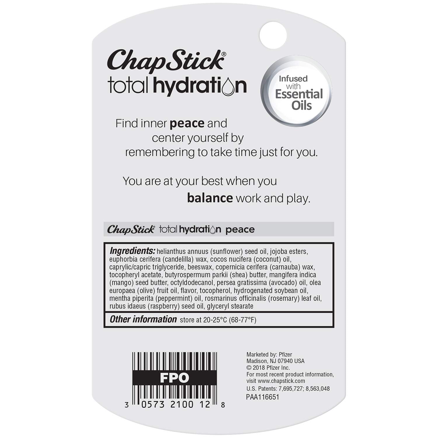 ChapStick Hidratación Total Empaque: diseño minimalista, ideal para regalo.