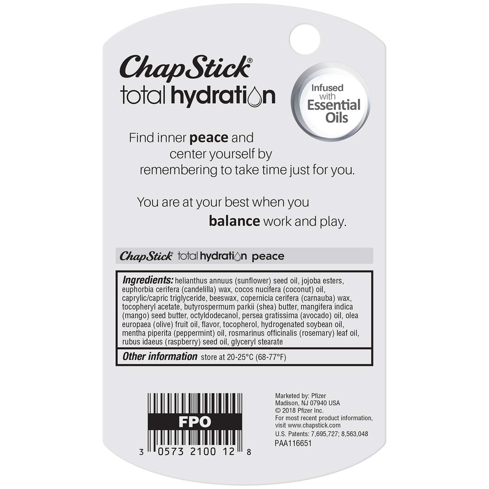 ChapStick Hidratación Total Empaque: diseño minimalista, ideal para regalo.