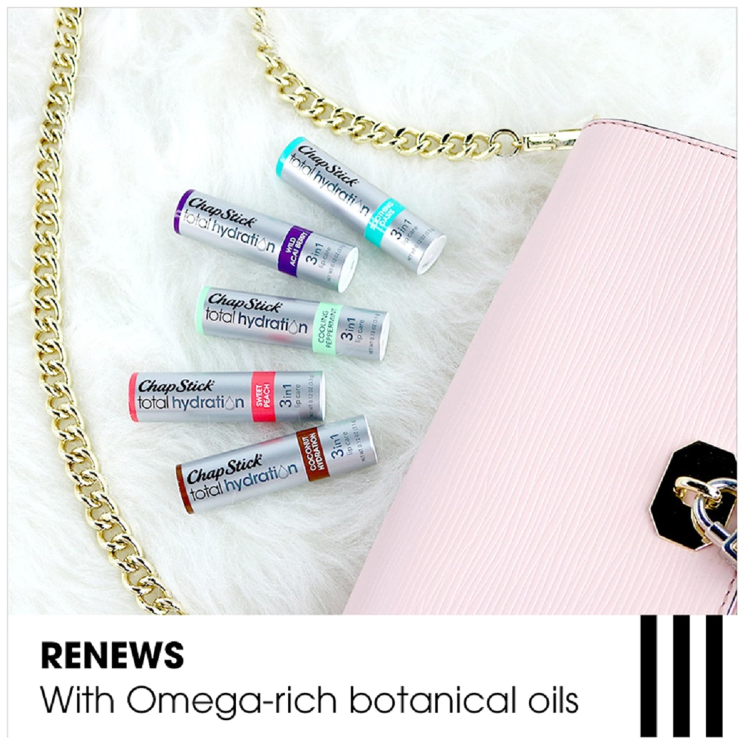 ChapStick Hidratacion Total Sin Color, tono natural sin alterar labios.