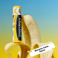 ChapStick Minions Banana-Berry flavor graphic signals fruity freshness.