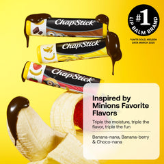 ChapStick Minions Banana-nana flavor display promotes playful lip care.