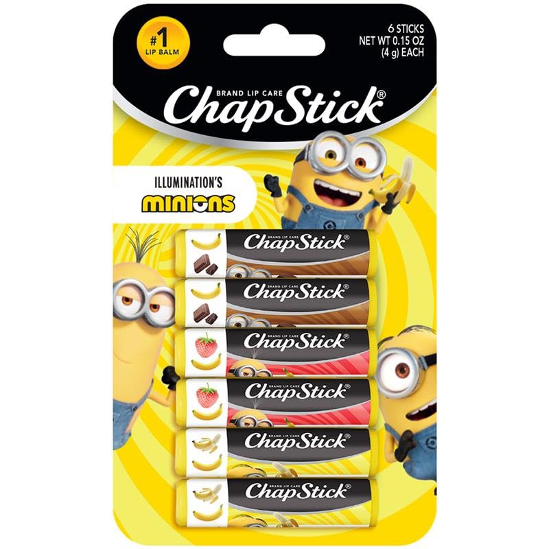 ChapStick Minions Banana packaging shown for kid-friendly lip care.