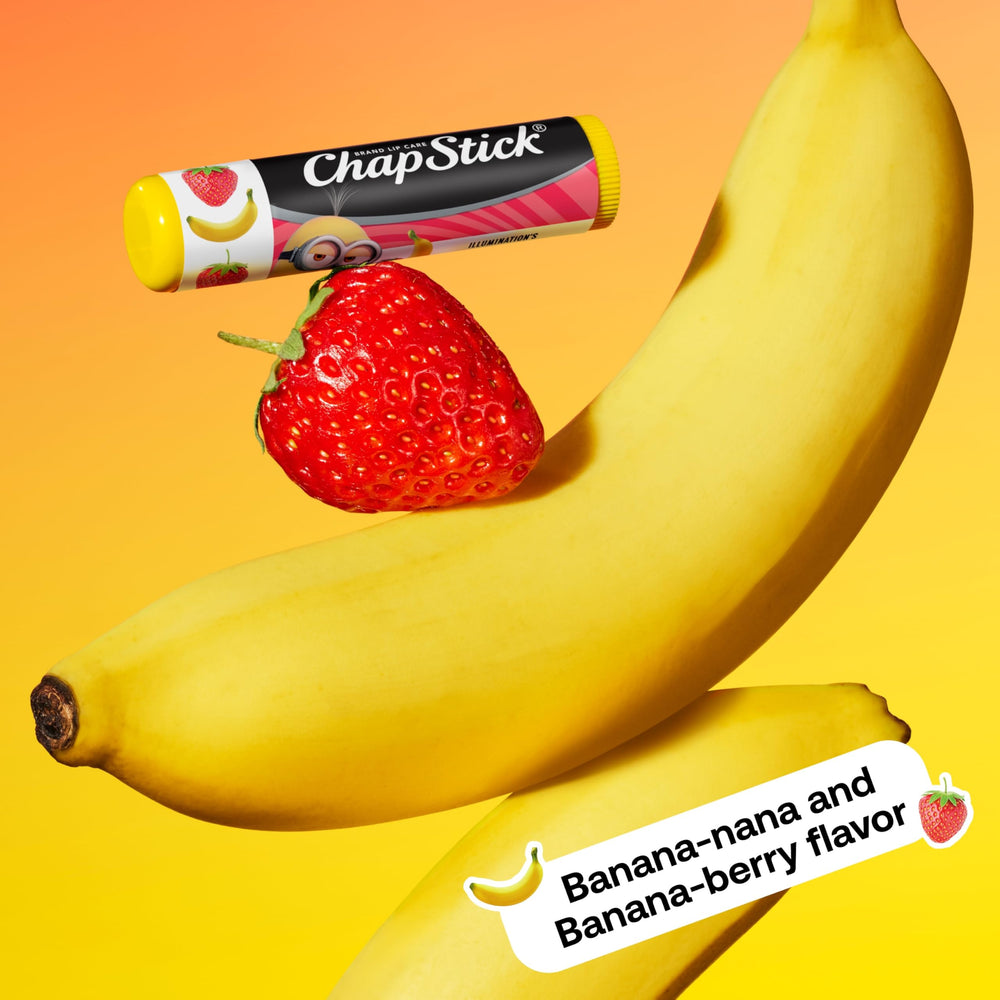 ChapStick Minions Choco-Nana design invites creamy banana-flavored lip care.