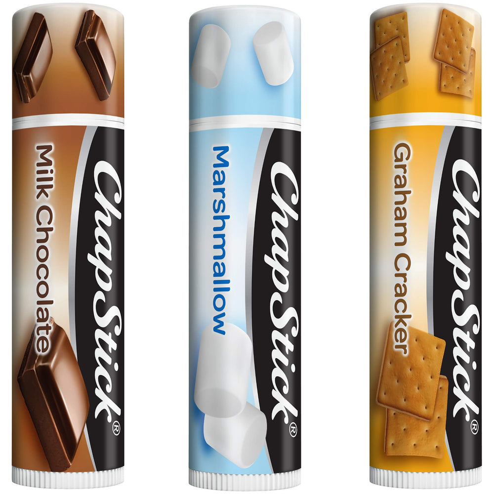 ChapStick S'more packaging display showing a compact lip care set