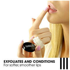 Sugar crystal texture close-up on ChapStick Sugar Plum Lip Scrub for gentle exfoliation