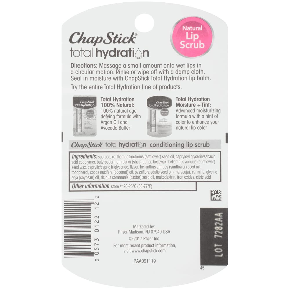 ChapStick Total Hydration Lip Balm sealed after exfoliation for lasting moisture