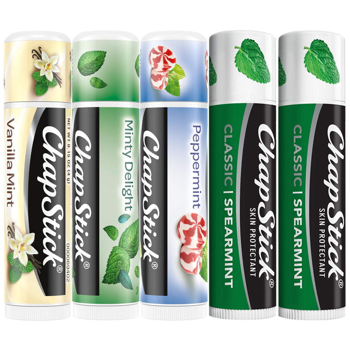ChapStick Vanilla Menta: hidratación suave para labios secos durante el día.