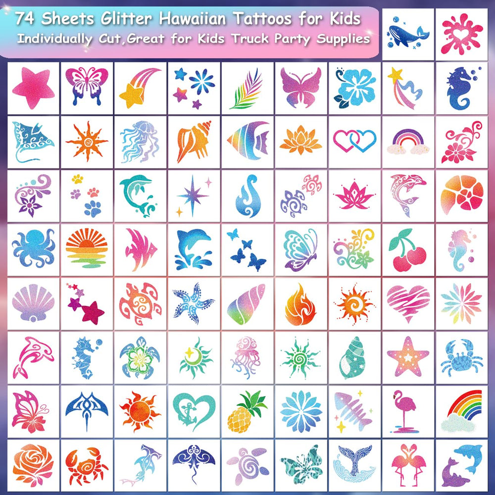 Conjunto de 74 diseños tropicales CHARLENT envueltos individualmente.