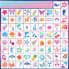 Conjunto de 74 diseños tropicales CHARLENT envueltos individualmente.