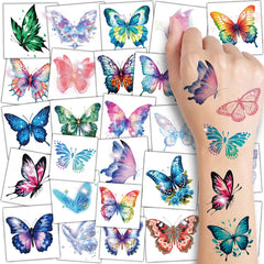 Charlent tatuajes glitter mariposa, primer plano de diseños brillantes para fiestas