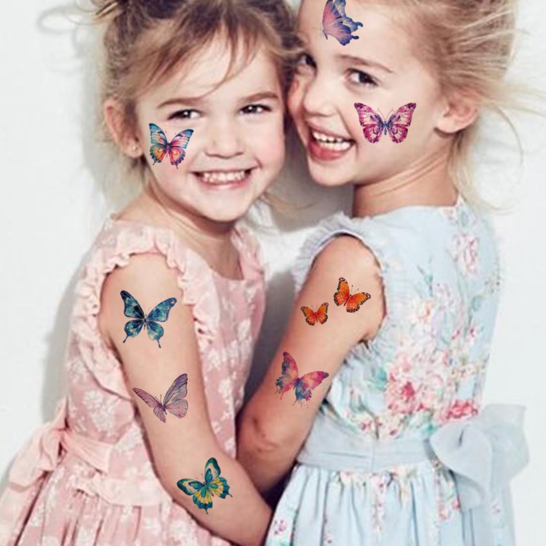 Charlent tatuajes infantiles mariposa watercolor, uso festivo para niños