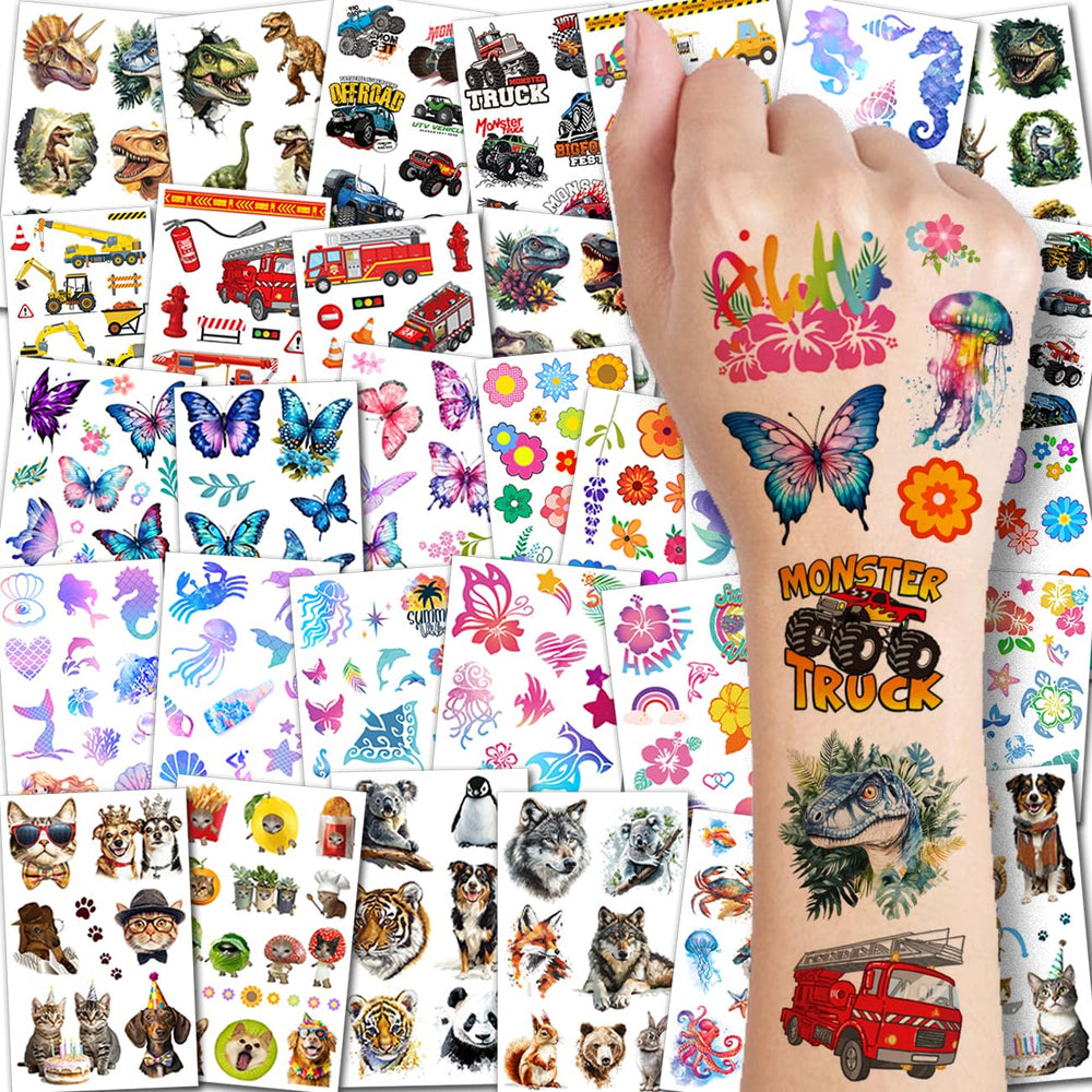 Tatuajes CHARLENT para niños con 320 estilos, ideales para fiestas y bolsas de regalo.