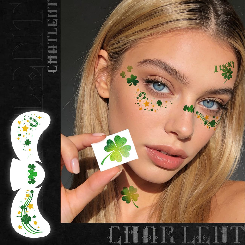 CHARLENT tatuajes de pecas brillantes para resaltar el rostro en eventos.