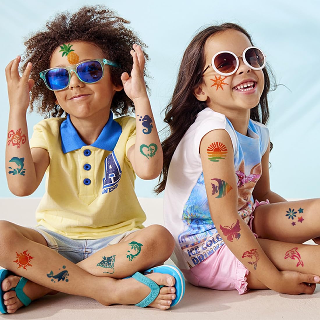 Tatuajes resistentes al agua y al sudor, para playa o piscina.