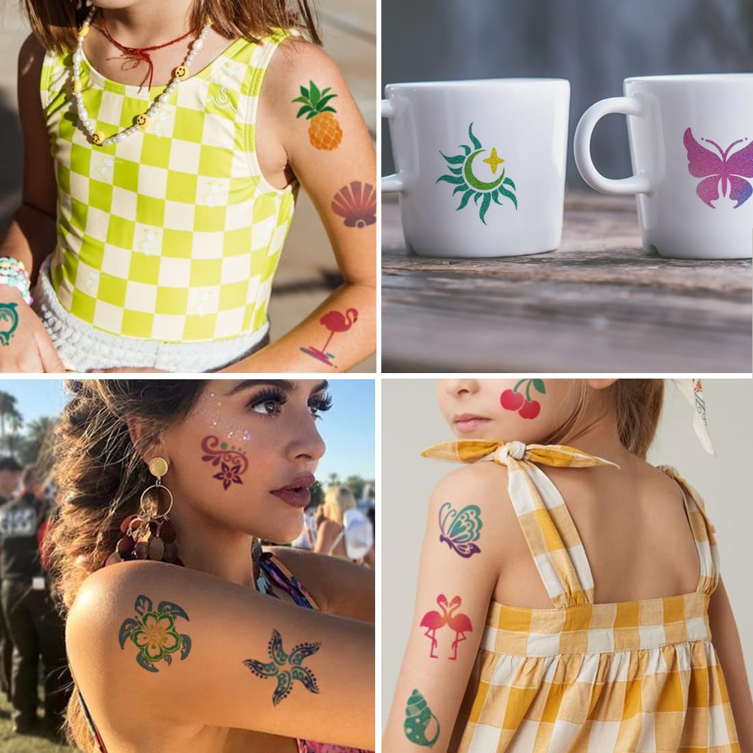 Tatuajes temporales seguros para niños de CHARLENT y removibles.