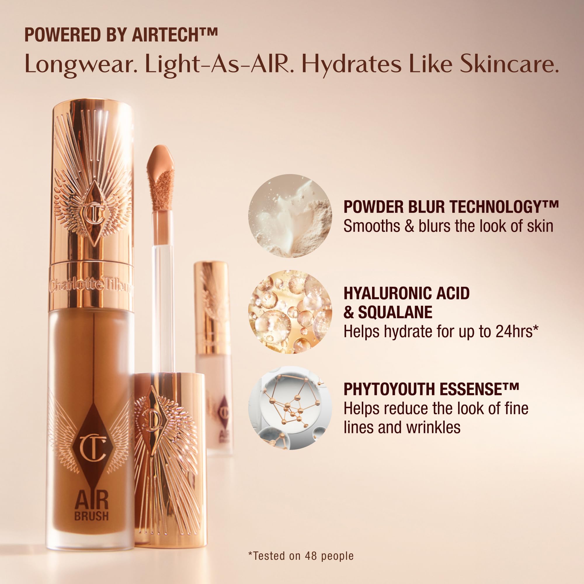 Charlotte Tilbury AIRbrush Flawless Blur Concealer packaging for easy shade selection.