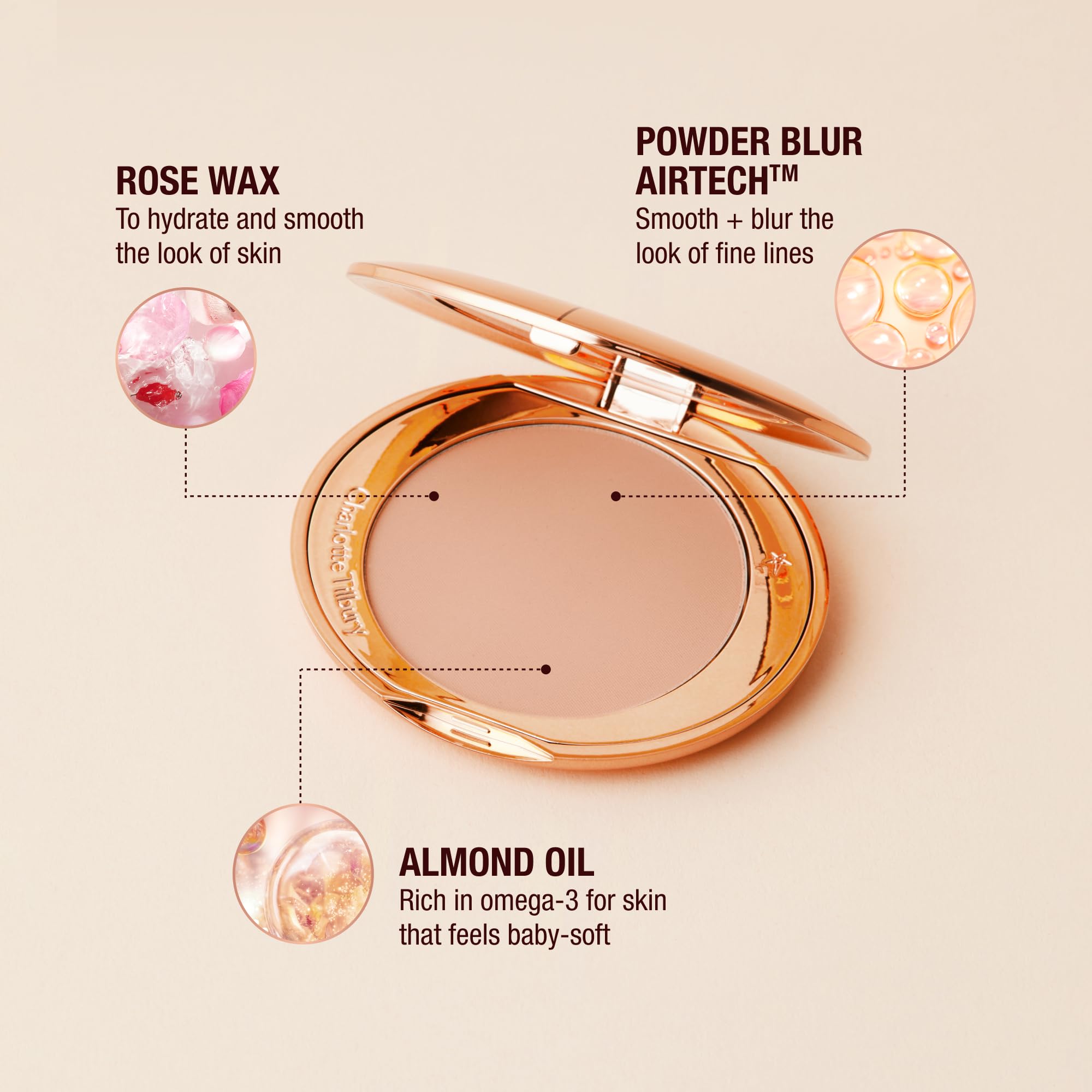 Charlotte Tilbury Airbrush Flawless Finish Powder compact in use for mid-day touch-ups.