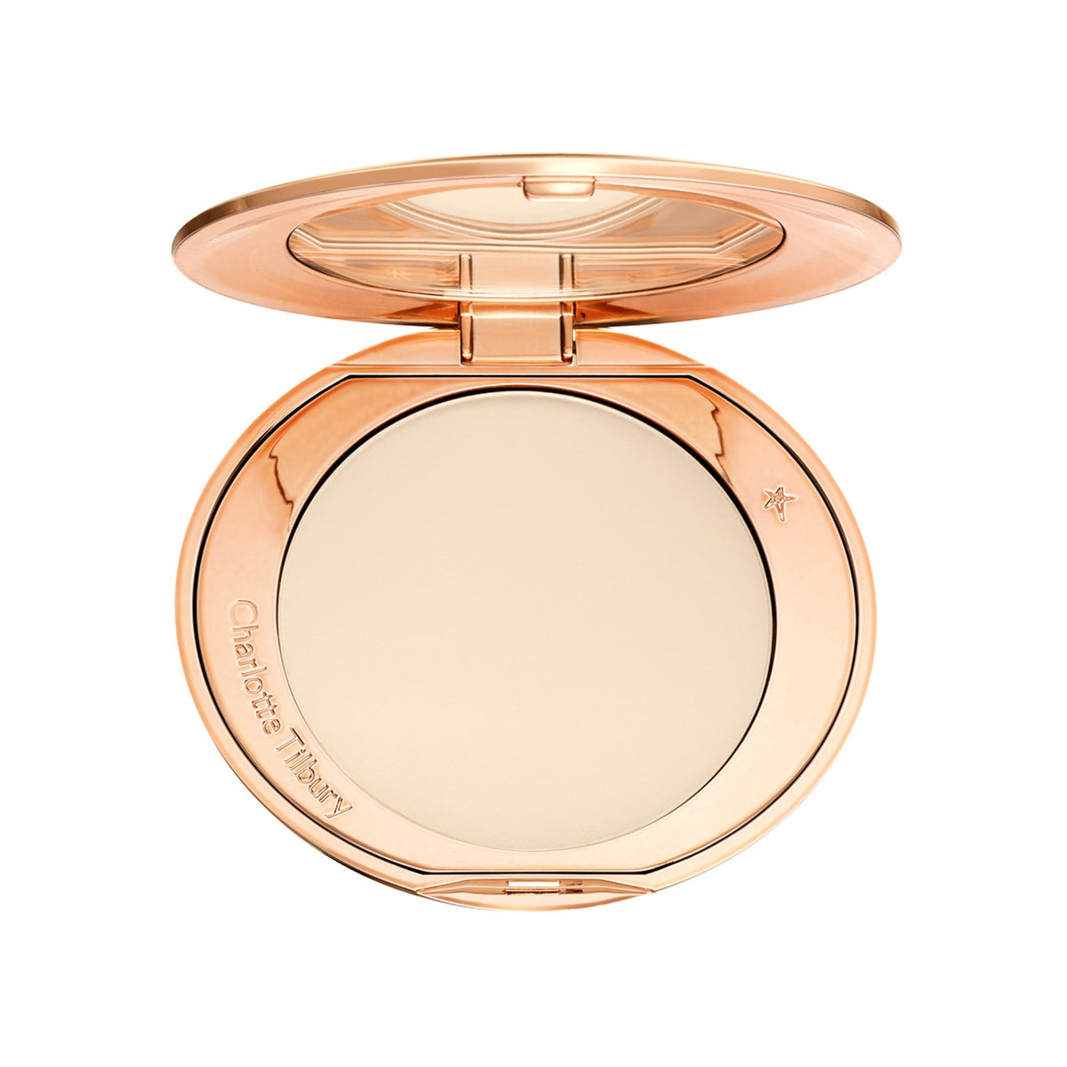 Charlotte Tilbury Airbrush Flawless Finish front compact for shine control and soft-focus glow.