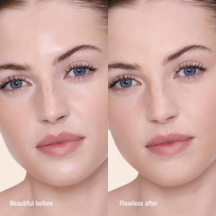 Charlotte Tilbury Airbrush Flawless Finish rose wax formula for subtle moisture during wear.