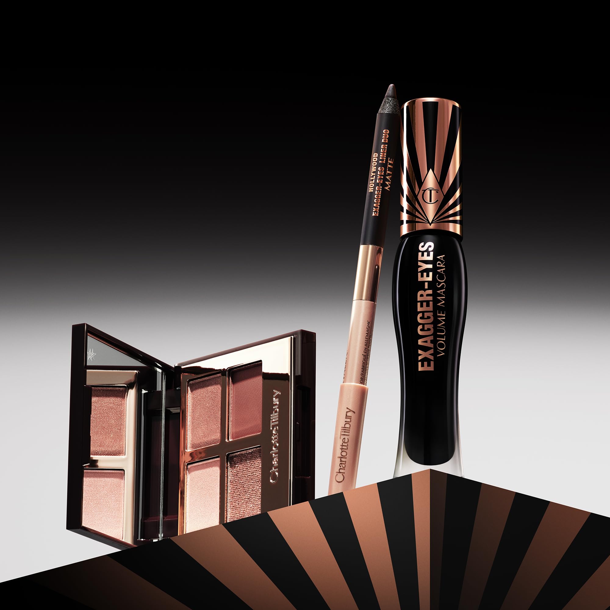 Charlotte Tilbury Exagger-Eyes palette packaging highlights premium, travel-friendly design.